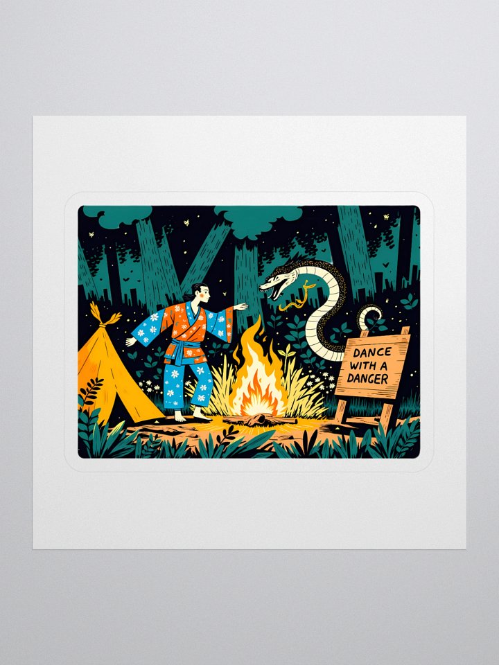 Mystical Forest Dance Poster | Snake & Fire Art Sticker product image (1)