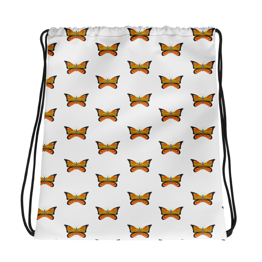 Symmetrical Butterfly Grid Drawstring Bag product image (1)