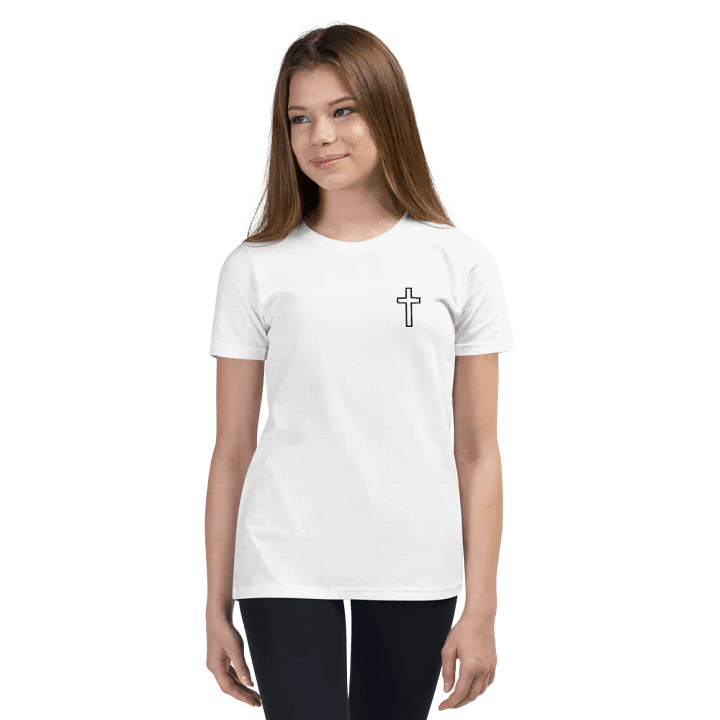 Youth Simple Cross White Tshirt product image (2)