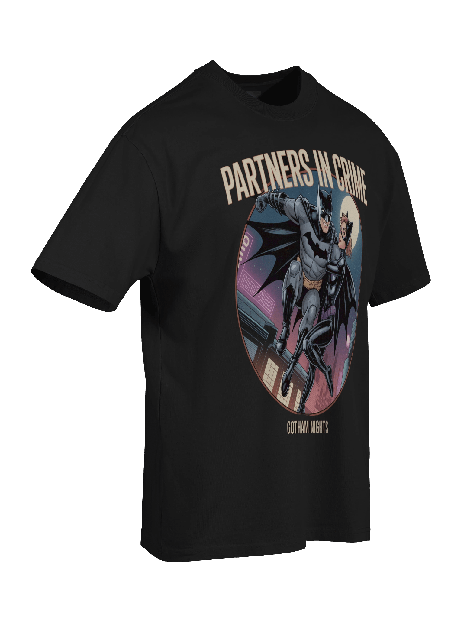 Forbidden Flight: Batman & Catwoman Partners in Crime Oversized Faded T-Shirt product image (8)