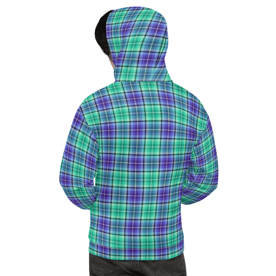 Bright Green and Purple Plaid Hoodie product image (9)