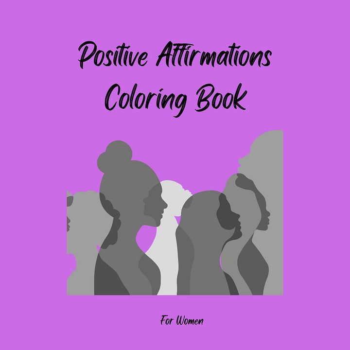 Digital Positive Affirmation Adult Coloring Book for Women 8.5x11 product image (1)