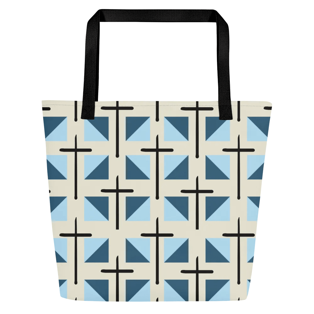 Blue Cross Quilted Patterned Tote Bag product image (2)