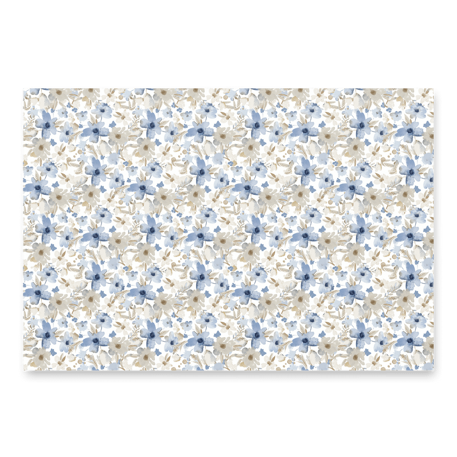Blue Grey Flowers Paper product image (1)