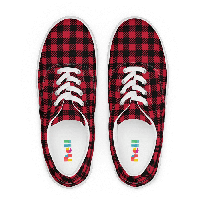 Bold Buffalo Plaid Women's Canvas Shoes product image (1)