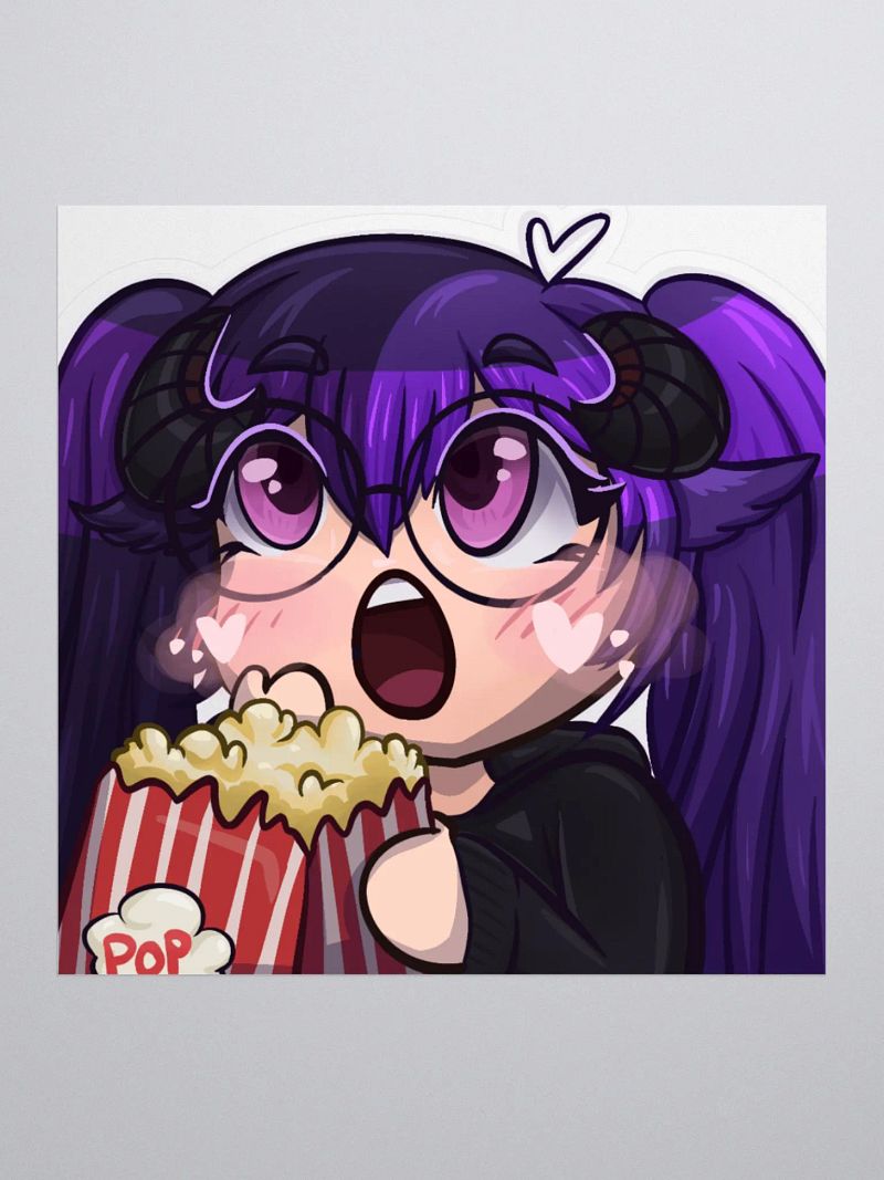 Popcorn Sleepy Emote Sticker