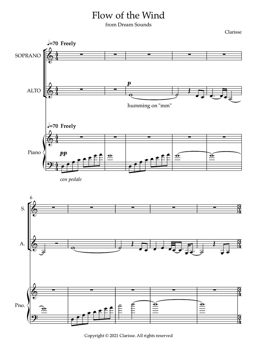Flow of the Wind (voice and piano) - Sheet Music product image (1)
