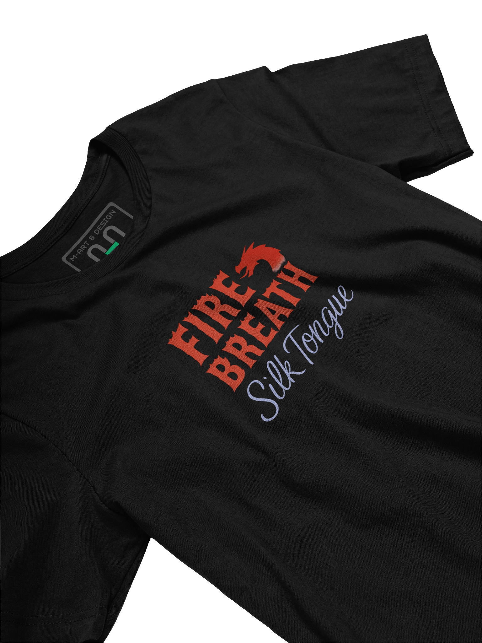 Fire Breath, Silk Tongue – Duality Chest Print T-Shirt – Exclusive M‑Art & Design Statement Wear product image (25)