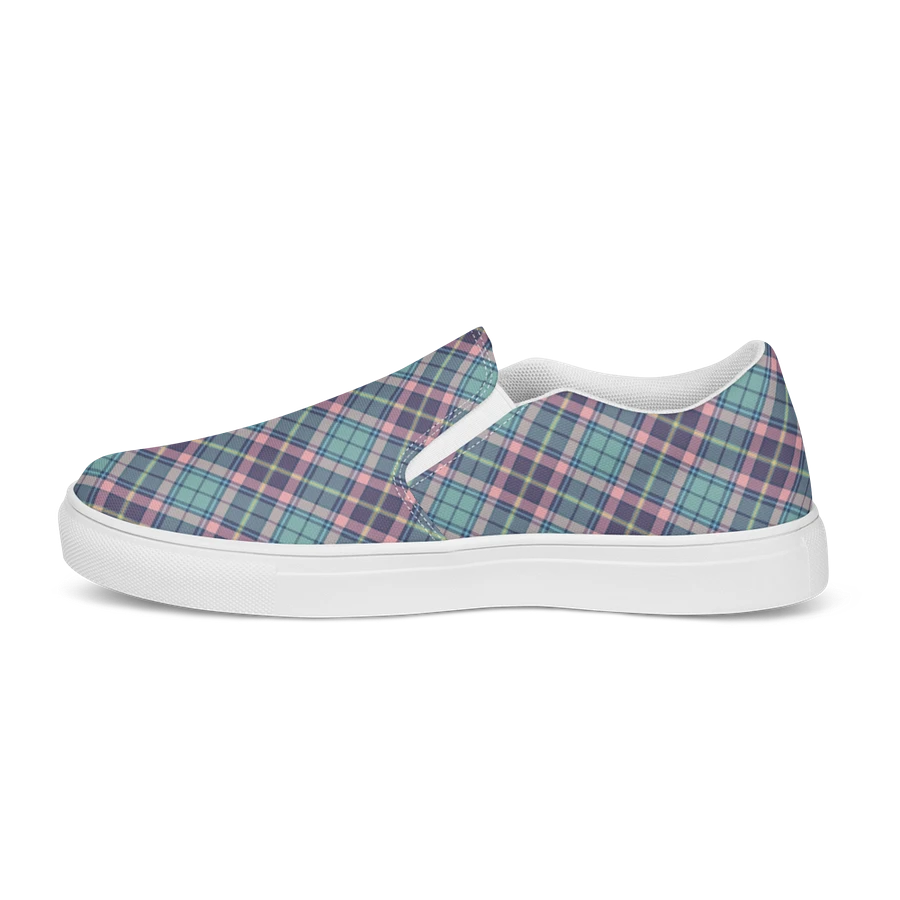 Light Green, Purple, and Pink Plaid Women's Slip-On Shoes product image (6)