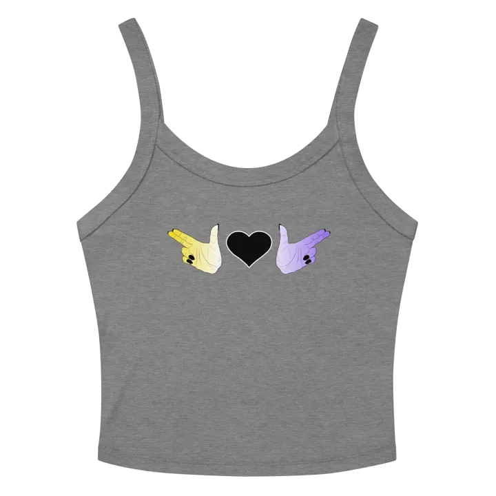 Finger Guns (enby flag) Crop Tank product image (2)