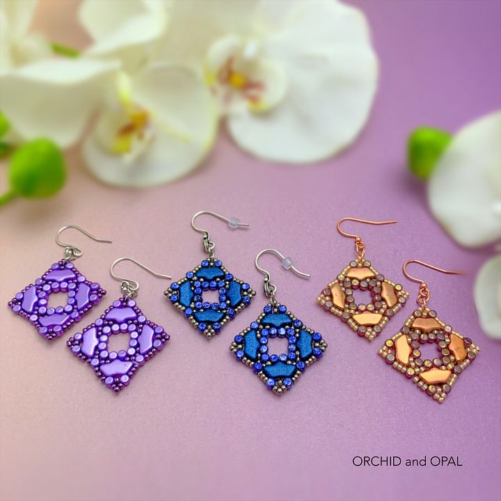 Digital Beading Pattern – Ravenna Mosaic Beaded Earrings product image (1)