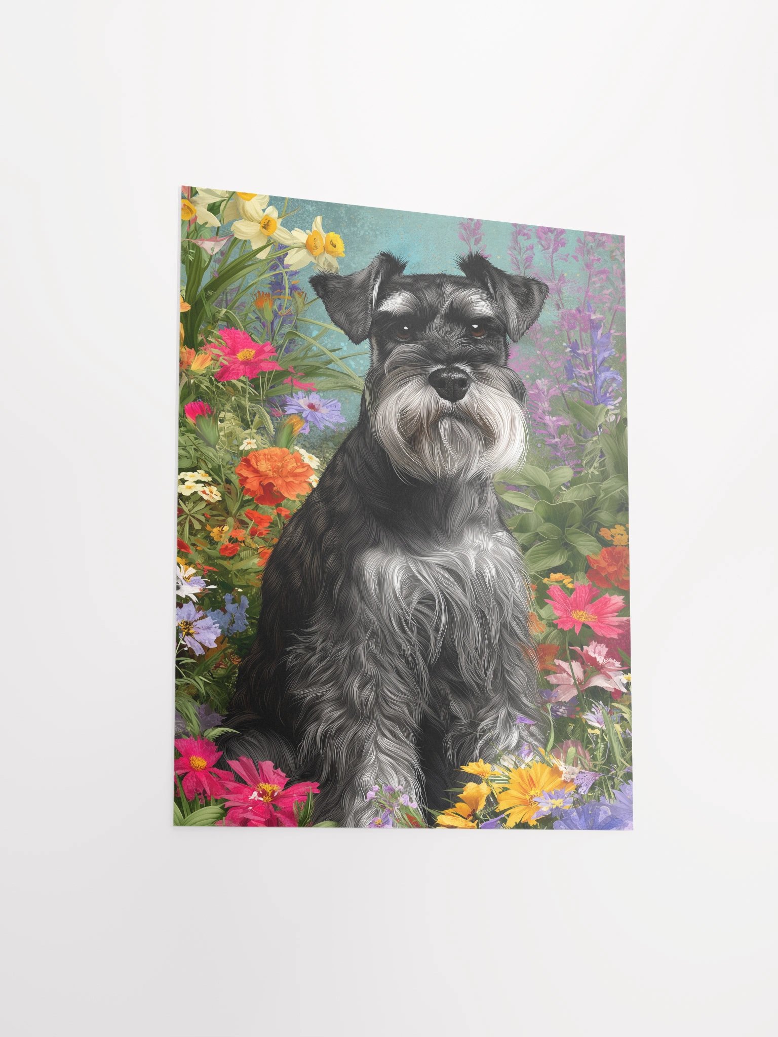 Schnauzer Bloom Matte Unframed Wall Art Paper Canvas product image (11)