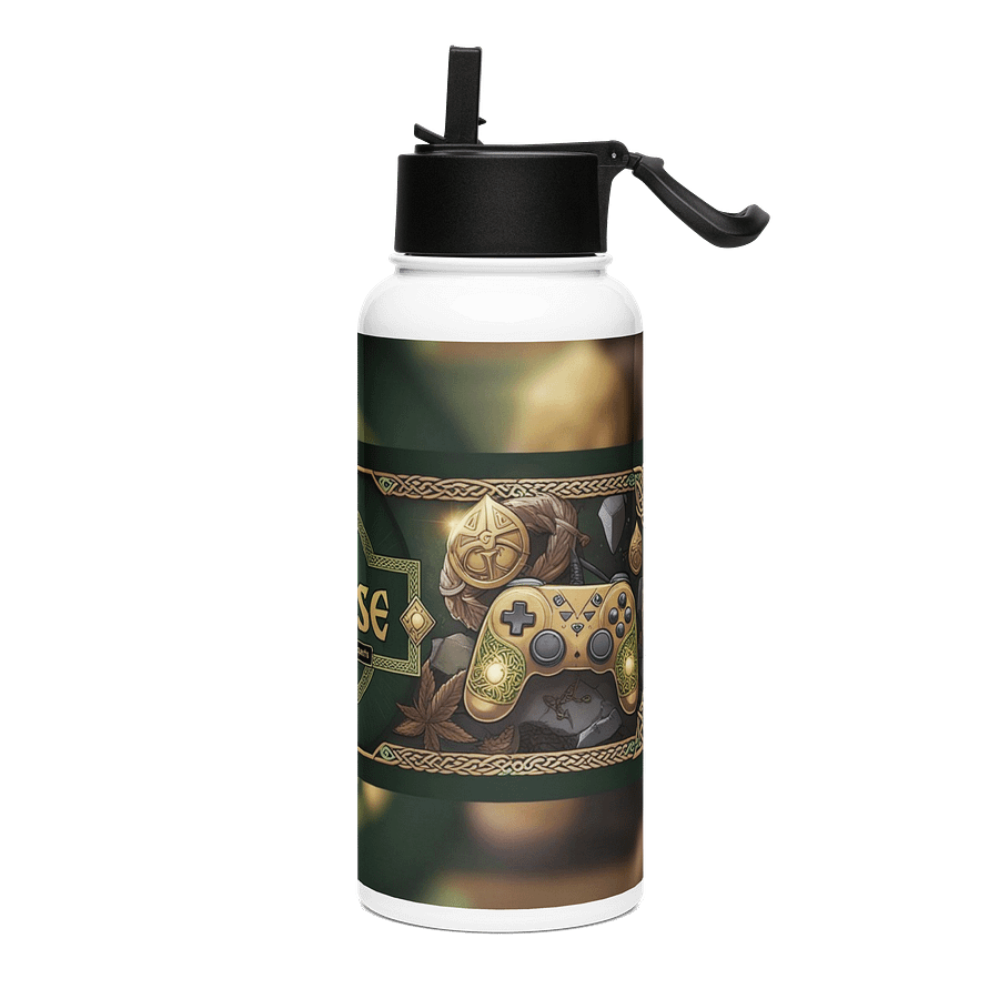 Water bottle with straw lid product image (3)