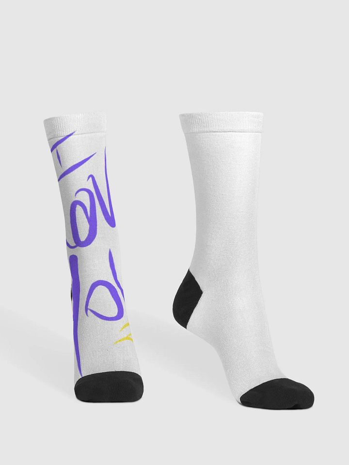 Vibrant Abstract Lettering Crew Socks product image (1)