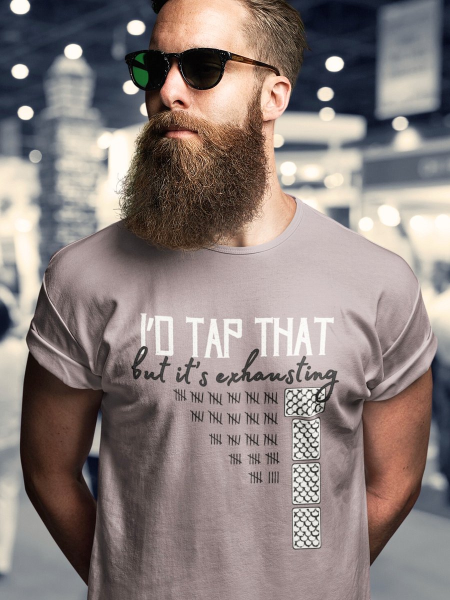 Funny Pun Board Gaming T-shirt, Unisex Sexual Joke Shirt for Board Gamers, I'd Tap That but it's Exhausting product image (7)