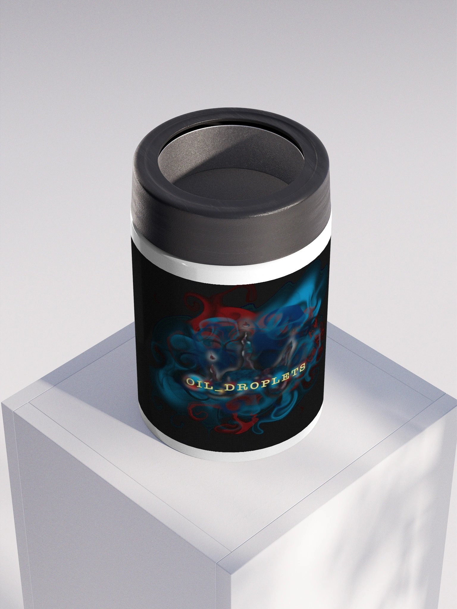 Oil Droplets Stainless Steel Koozie black product image (4)