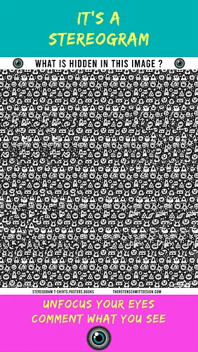 Can you see the hidden animals ?
#opticalillusion #stereogram #3d #illusion #art
