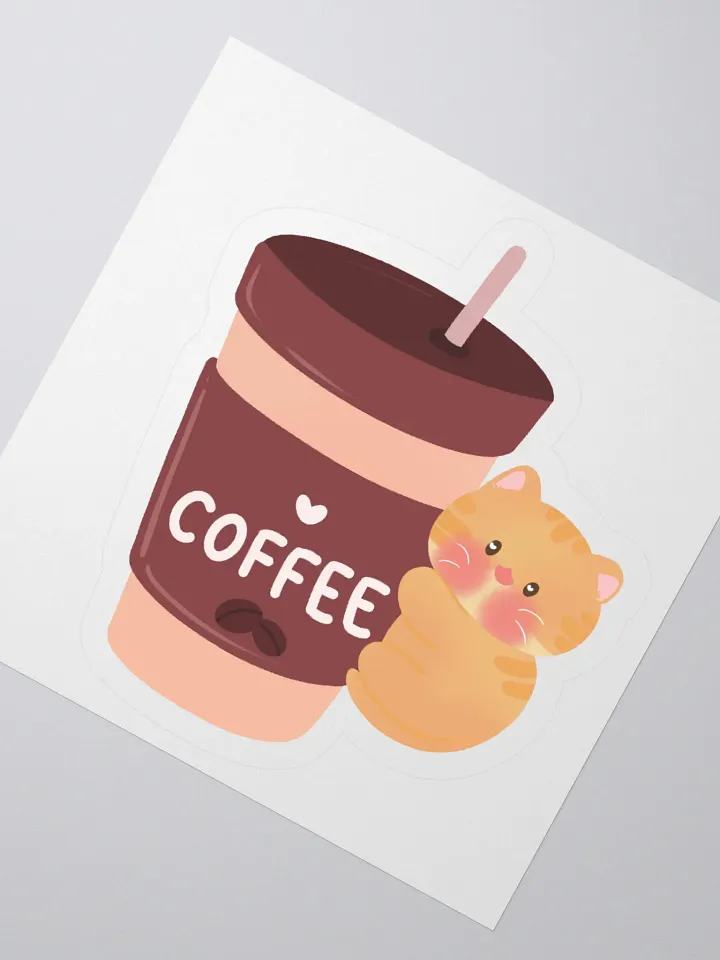 Coffee Love! OrangeCat Vinyl Sticker product image (2)