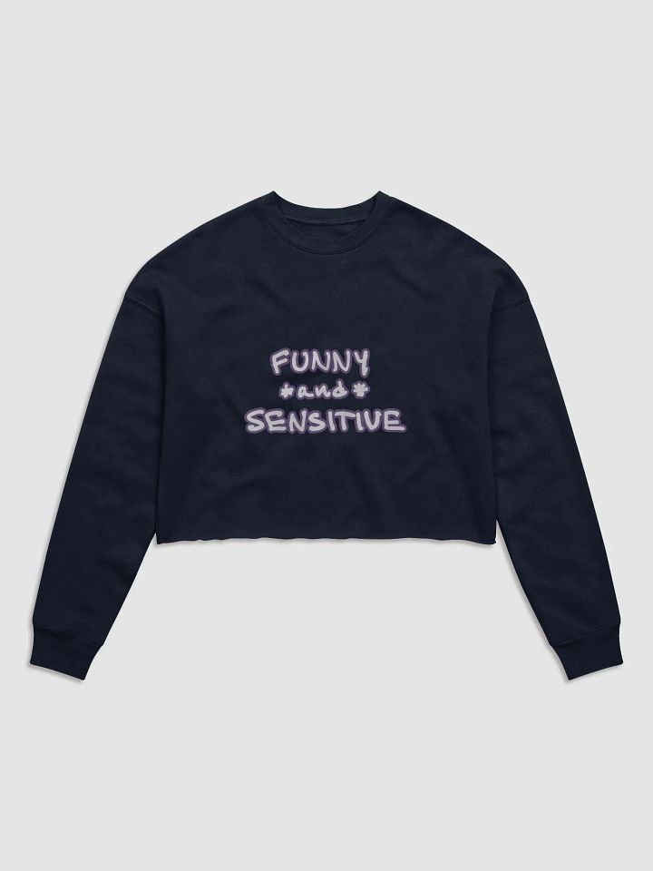 FUNNY *and* SENSITIVE (lined design, #74578B) women’s fleece crop sweatshirt product image (34)