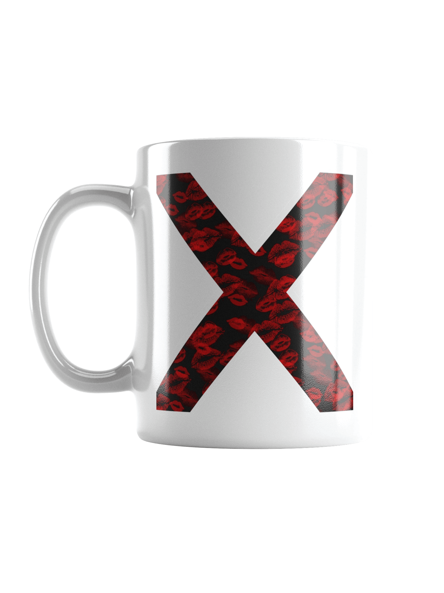 Black X Red Lipstick Kisses | Glossy White Mug product image (16)