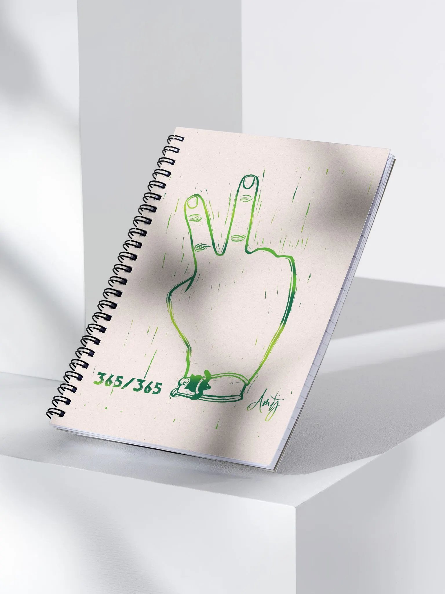 Linocut Peace Notebook product image (3)