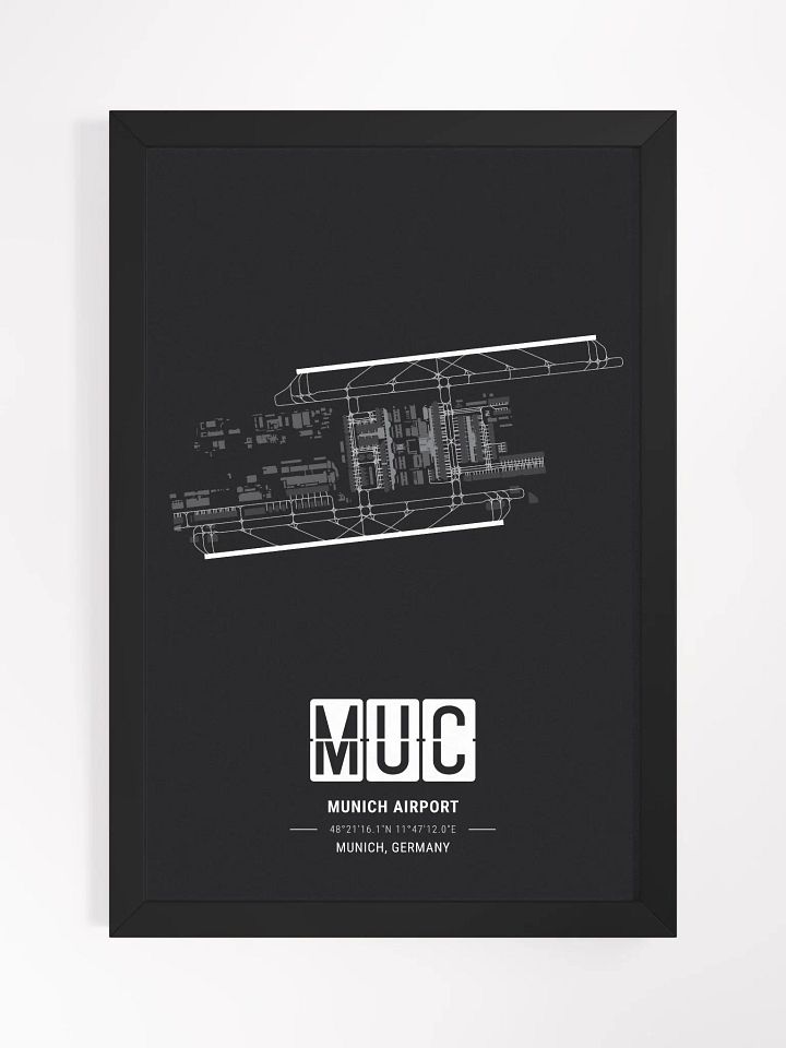 Framed Airport MUC Premium Map On Matt Paper product image (1)