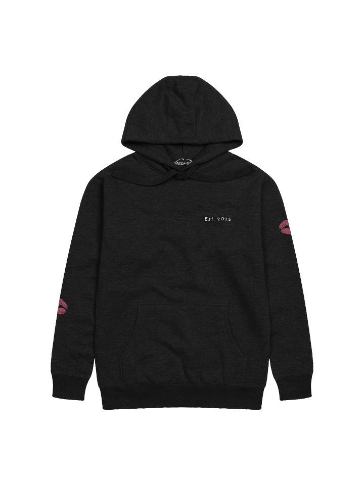 MELOQI CLOTHING DOUBLE KISS WHITE TEXT HOODIE product image (1)