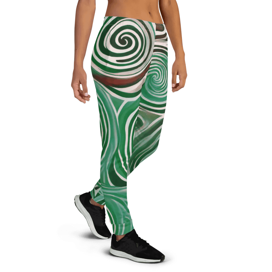 Funky Cool Green Liquid Tie-Dye Women's Joggers product image (6)
