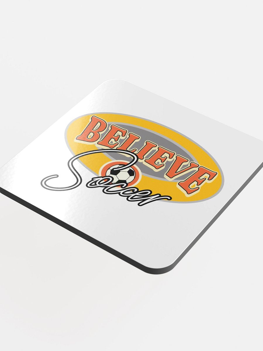 Believe Soccer Glossed Cork Coaster product image (1)