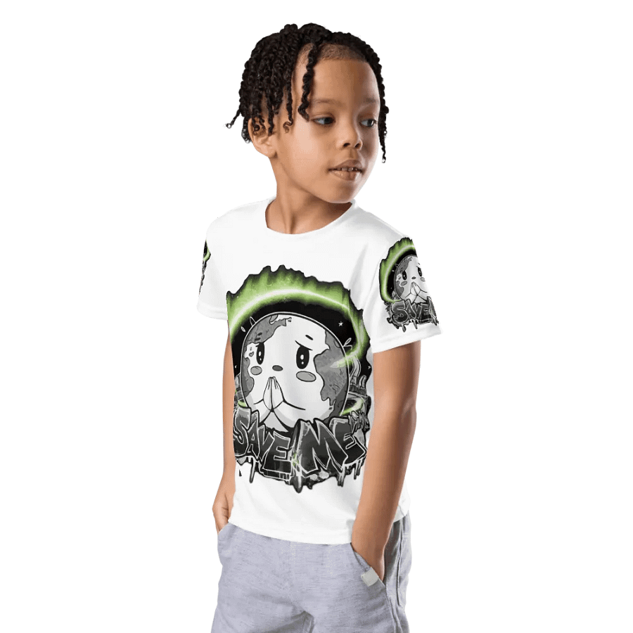 Save Me Kids Crew Neck T-Shirt | Eco-Friendly Style for Young Activists product image (11)
