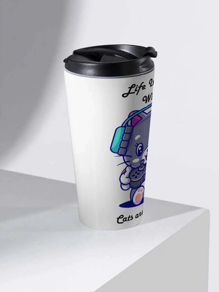 Cats and gaming travel mug product image (2)