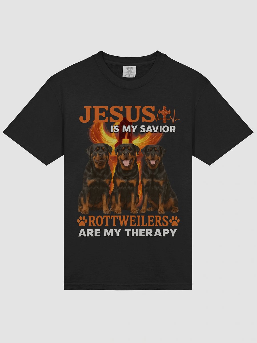 Jesus is my savior Rottweilers are my therapy Tee product image (3)