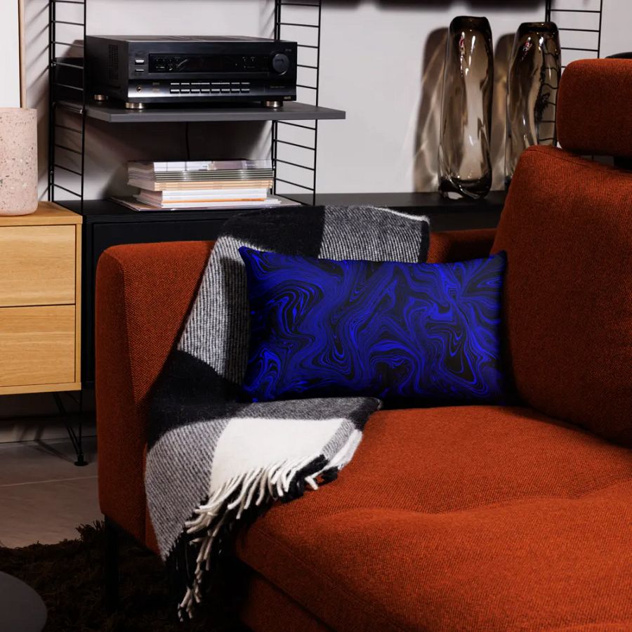 Premium Pillow Case - Dark Blue and Black Fluid Swirls product image (4)