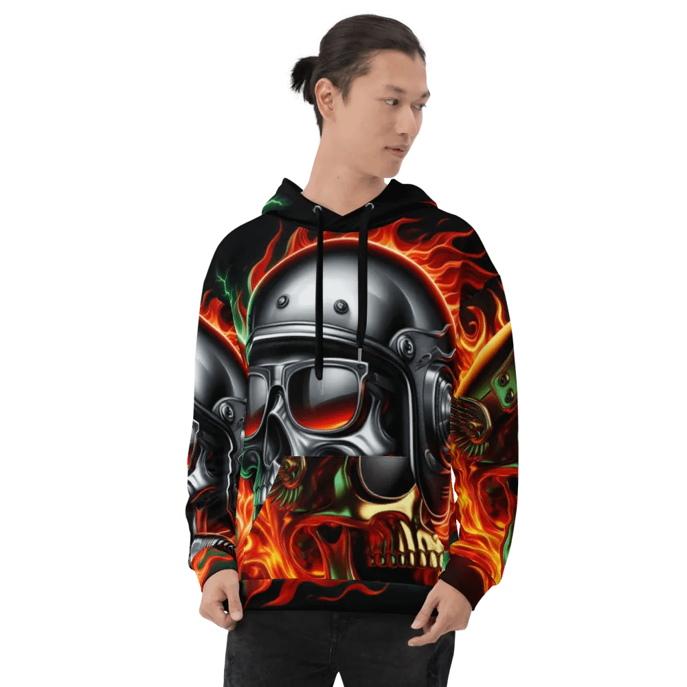 Flaming Skull - Unisex Skull Hoodie #50 product image (8)