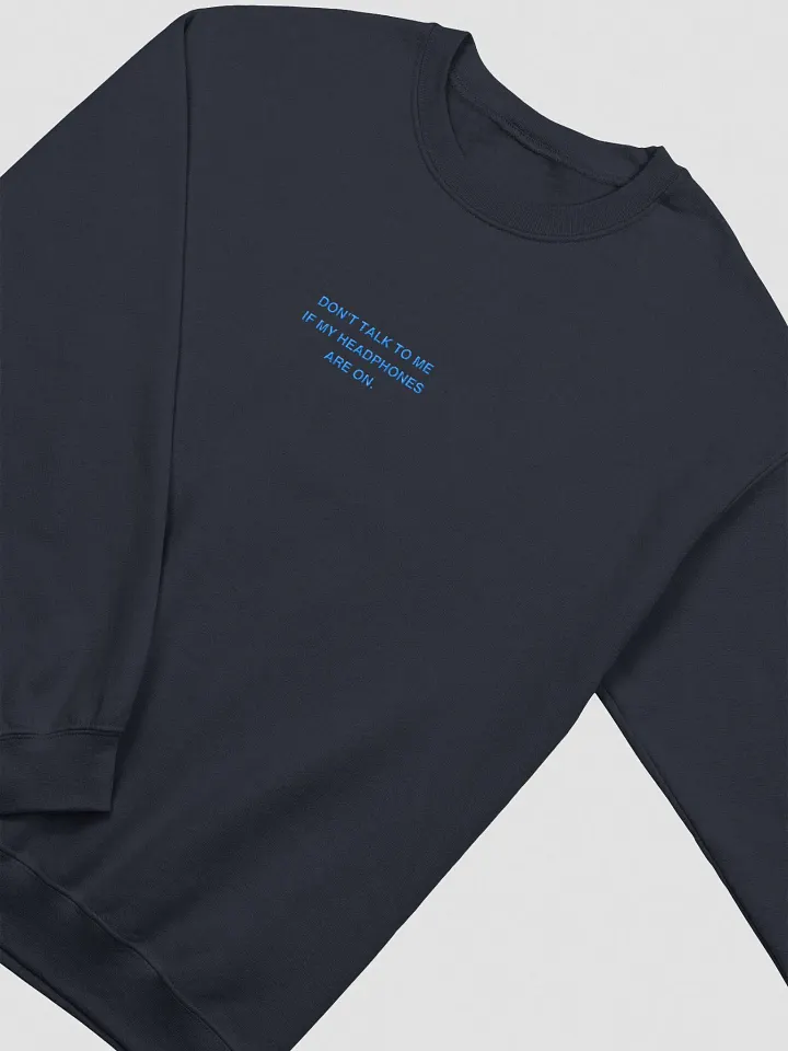 HEADPHONES ON embroidered crewneck (monochrome blue) product image (1)