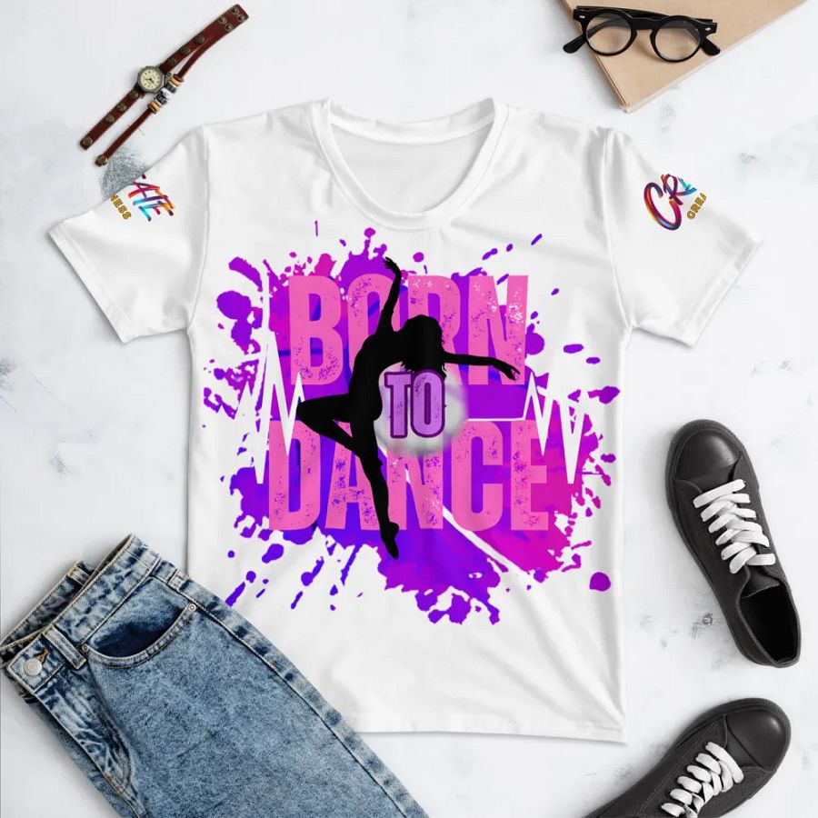 Born to Dance Her Silhouette All-Over Print Women's T-Shirt product image (6)