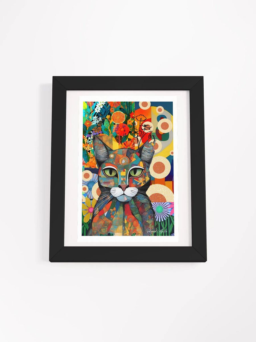 'Jardin Cat' by Edward Martin-Collage Print- Framed Art Poster product image (6)