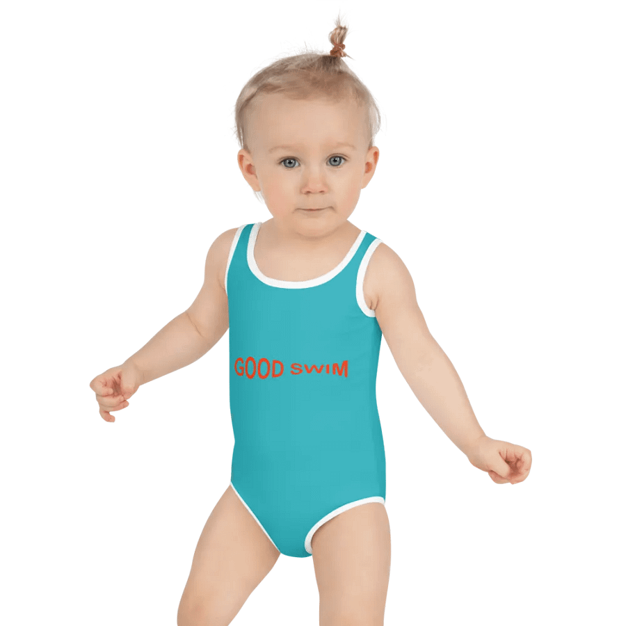 Good Swim Red on Turquoise Kids Swimsuit product image (6)