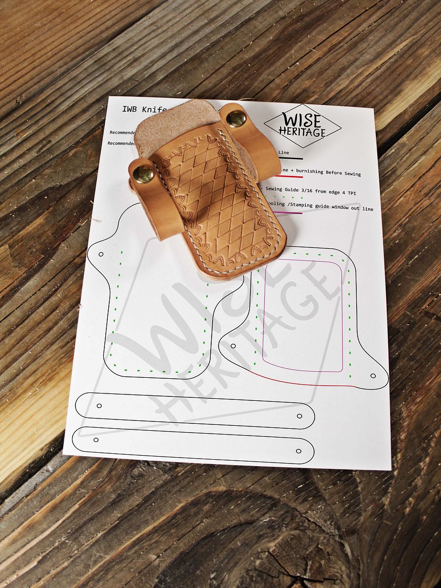 IWB leather knife/tool sheath PDF Cut Pattern product image (2)