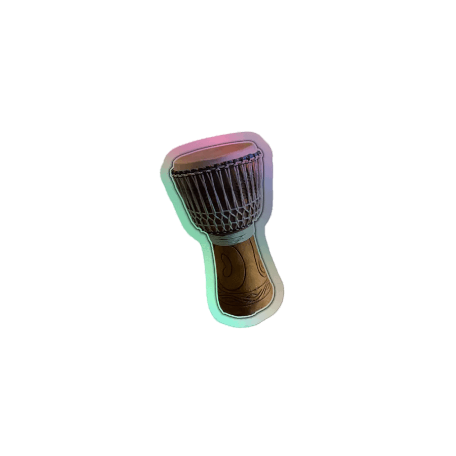 Glowing Rhythms: Illuminated Djembe Drum Sticker product image (1)