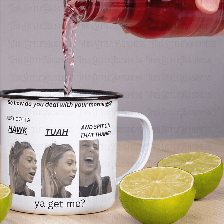 Hawk Tuah Custom Sublimated Coffee Mugs: 6 oz and 12 oz product image (1)