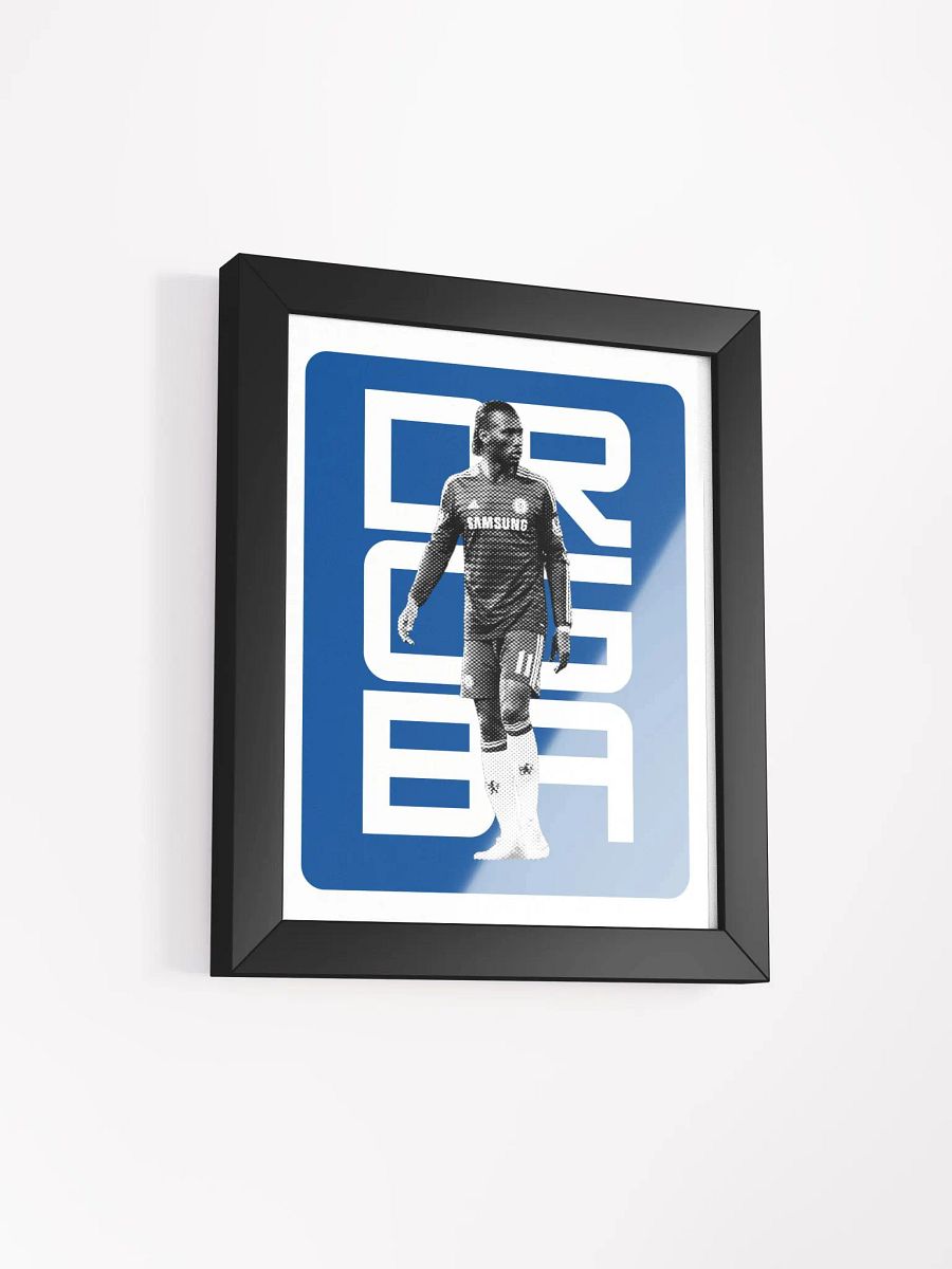 Didier Drogba BW Chelsea Name Art Framed Print product image (3)