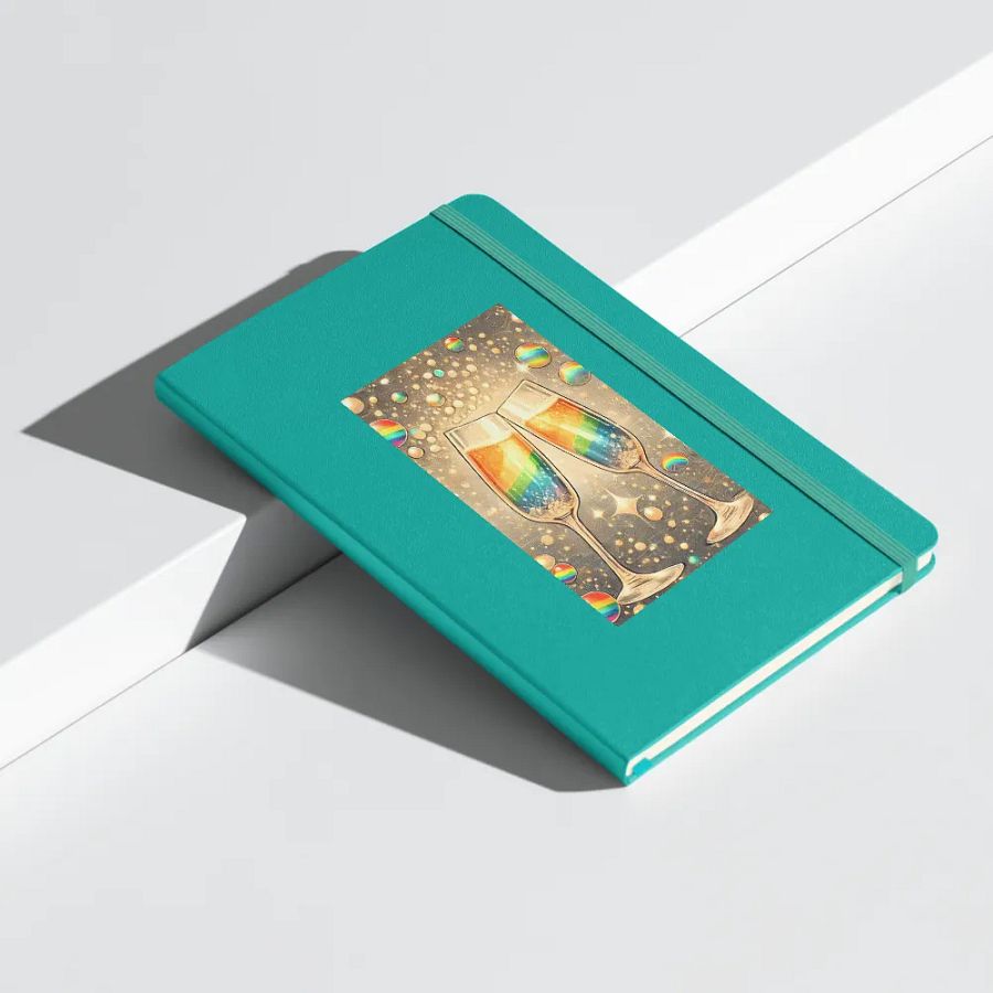 Rainbow Champagne Celebration Journal / Guestbook - TURQUOISE product image (9)
