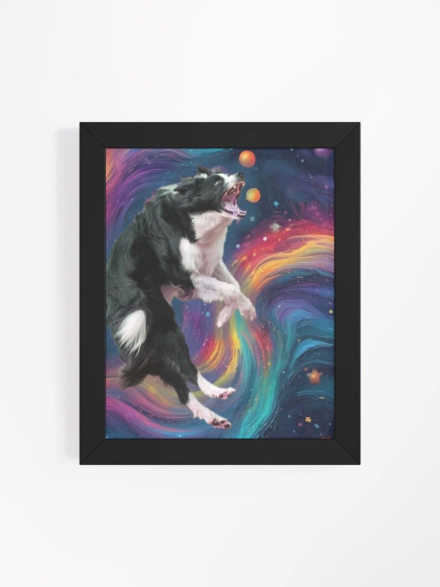 Border Collie Leaps into Cosmos Framed Wall Art product image (4)