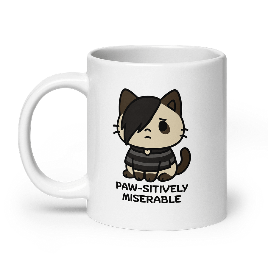 Kawaii Emo Cat – Cute Sad Kitty with Funny Quote “Paw-sitively Miserable product image (8)