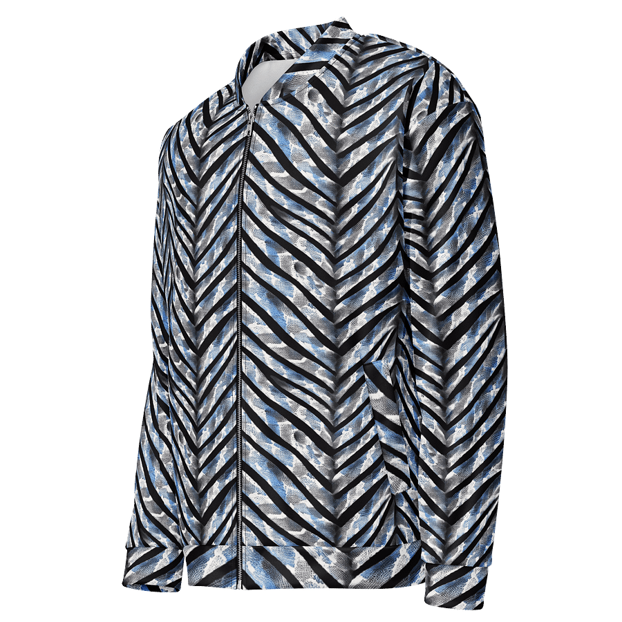Blue Grey Snake Skin Bomber Jacket product image (3)