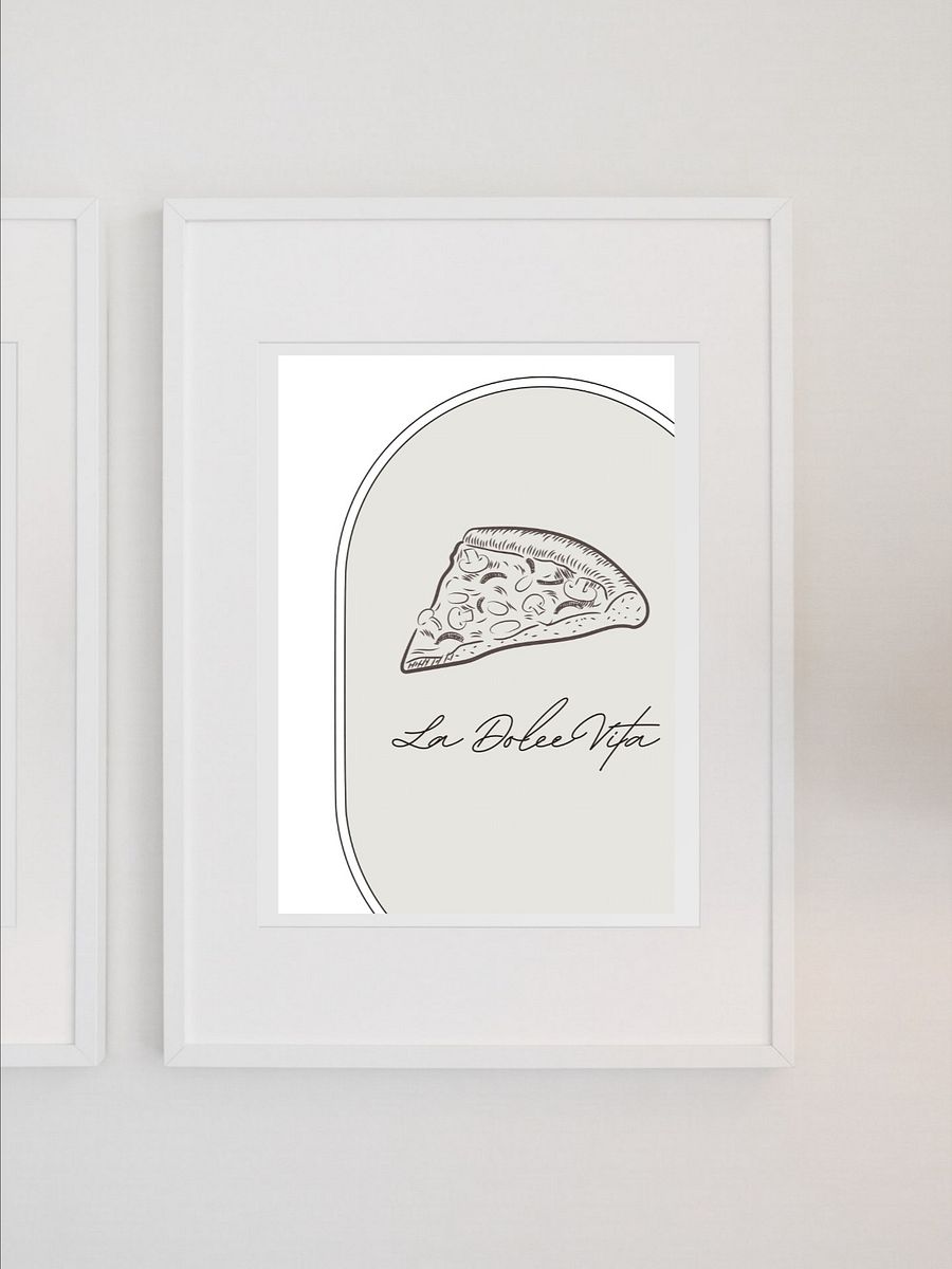 La Dolce Vita Italian Pizza Wall Art - Minimalist Kitchen Decor, Black and White Food Illustration, Modern Pizza Lover Print, Italian Decor product image (1)