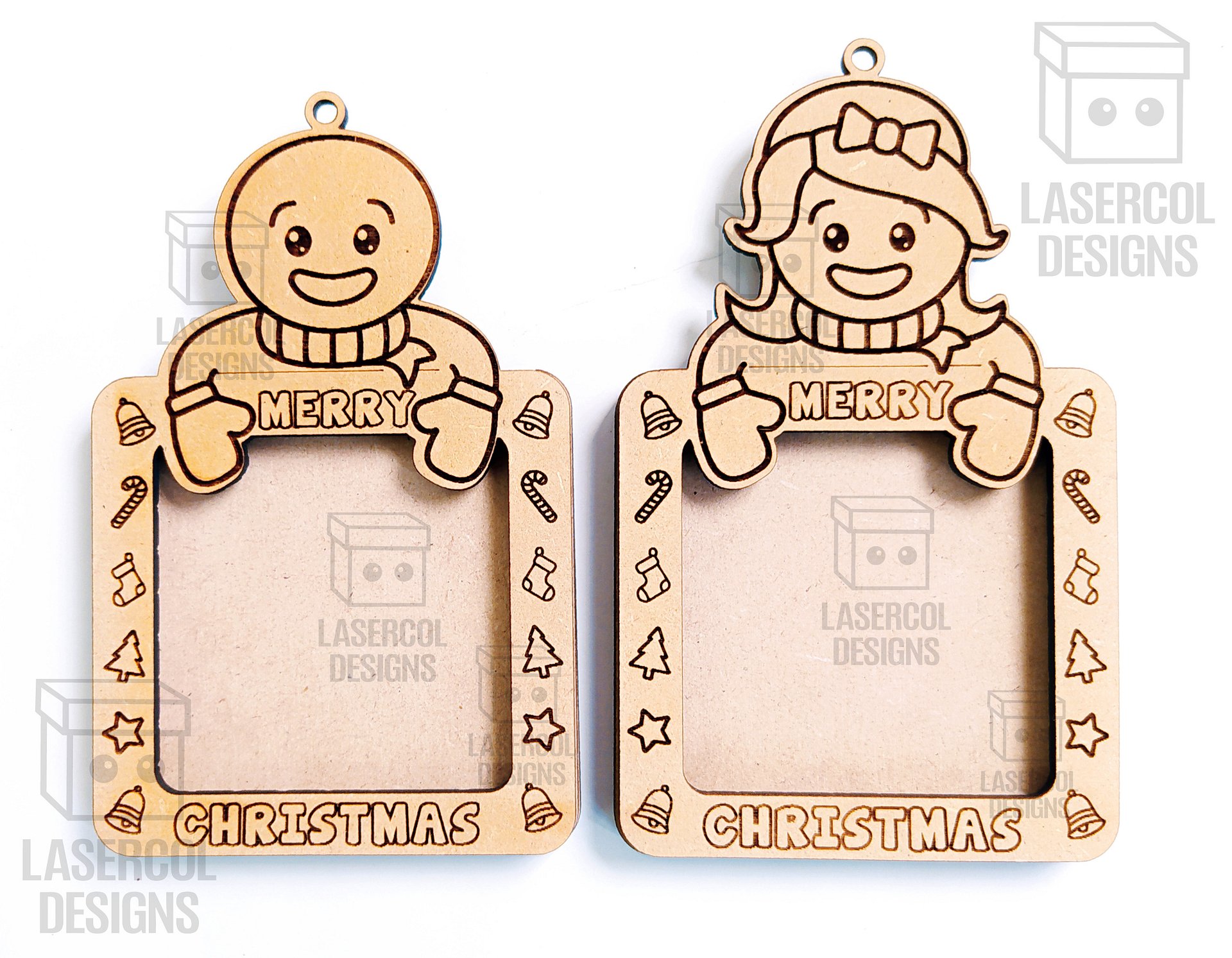 Christmas Ornaments Photo Frame Set 4- Laser Cut Files product image (10)