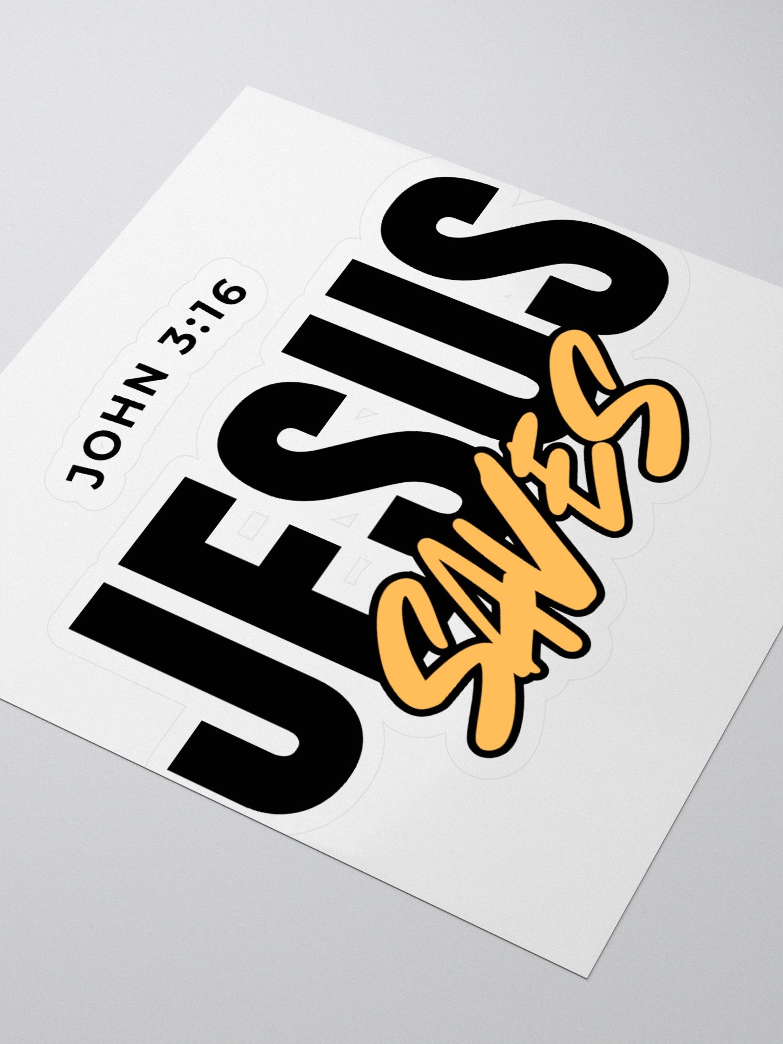 John 3:16 - Jesus Saves Kiss Cut Stickers product image (3)