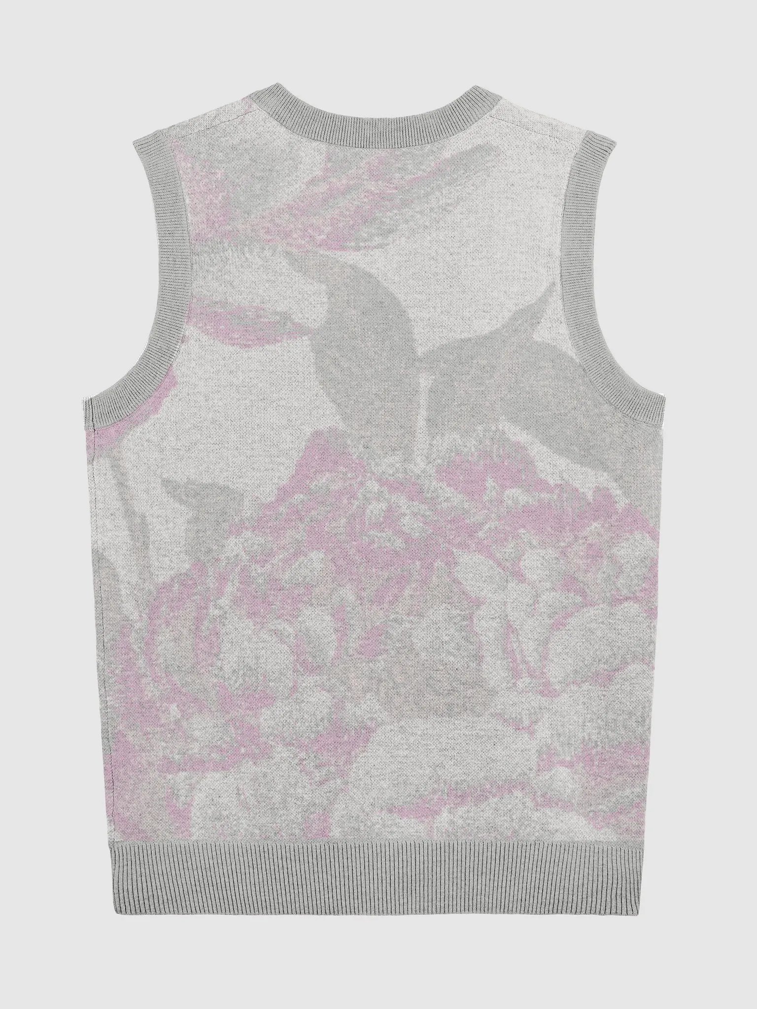 Floral Bliss Coral II Knitted V-Neck Vest product image (8)